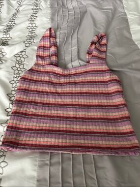 American Eagle Outfitters Striped Ribbed Tank in Pink, Red and Purple